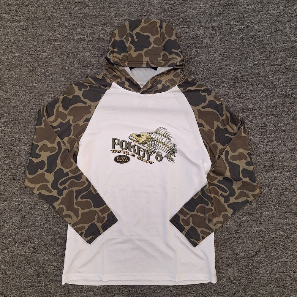 Youth Sun Shirt Hooded White Green Bone Camo