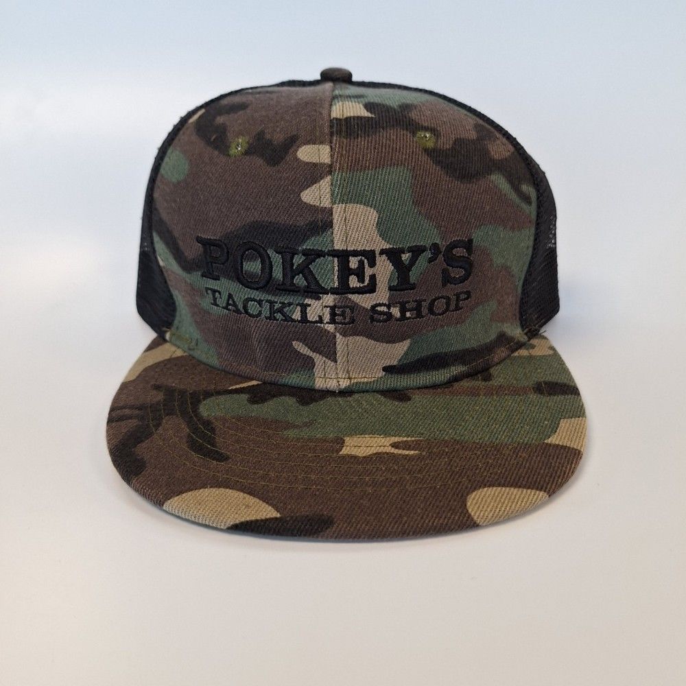 Pokey&#39;s Black and Camo Flat Brim Snap Back Hat