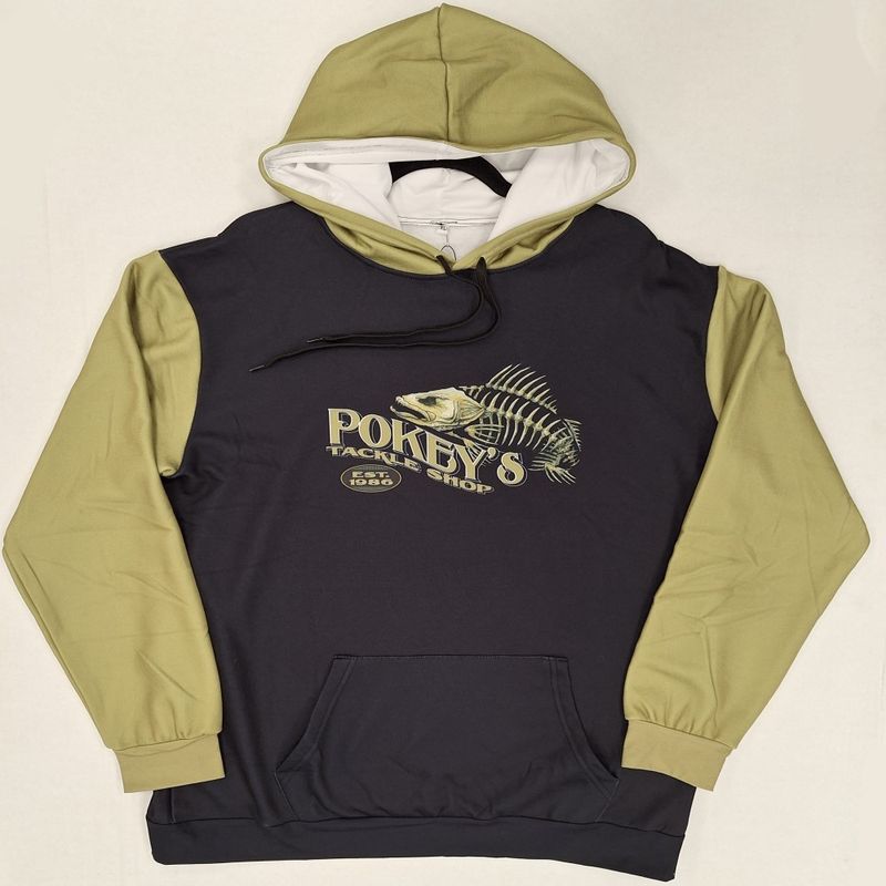 Pokey's Olive Walleye Skeleton Hoodie