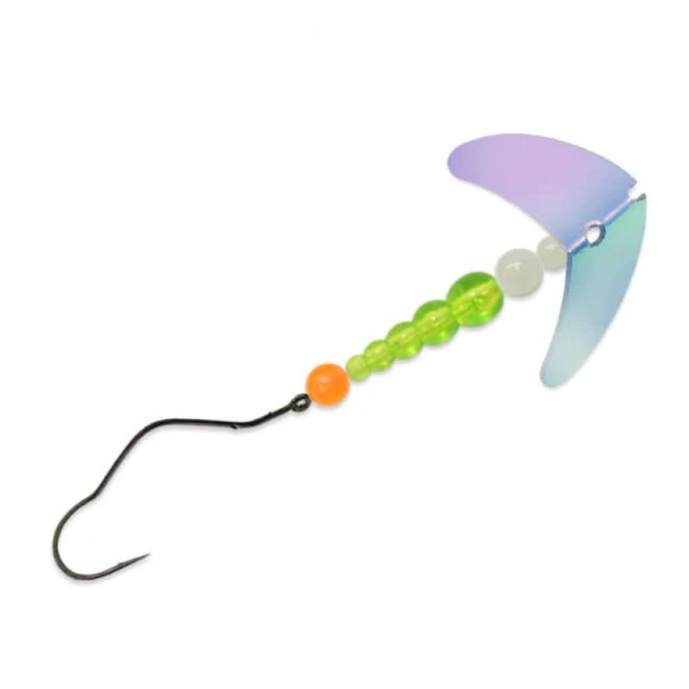Mack Lures Super Slow Death Rig, Color: UV Glo Burst, Size: 1.1