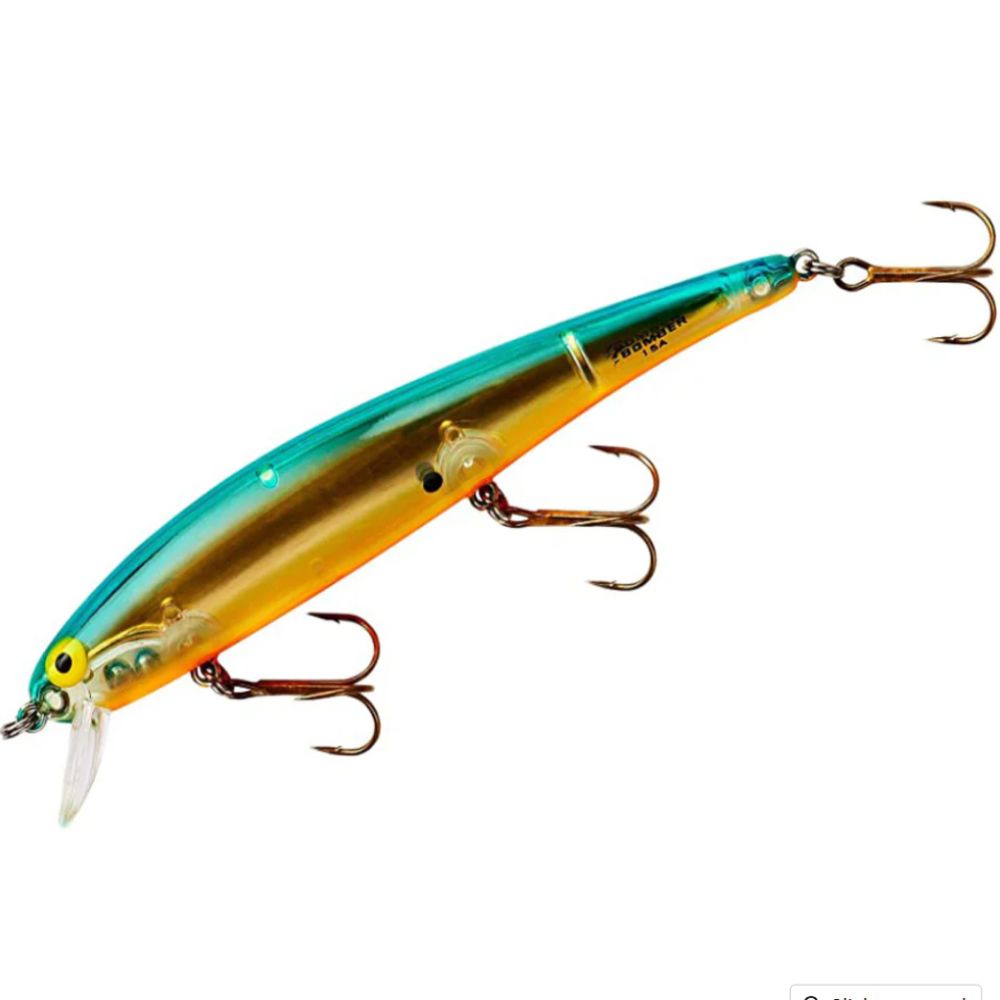 Bomber Deep Long A, Color: Chartreuse Flash-Blue Back-Orange Belly, Size: 3.5in
