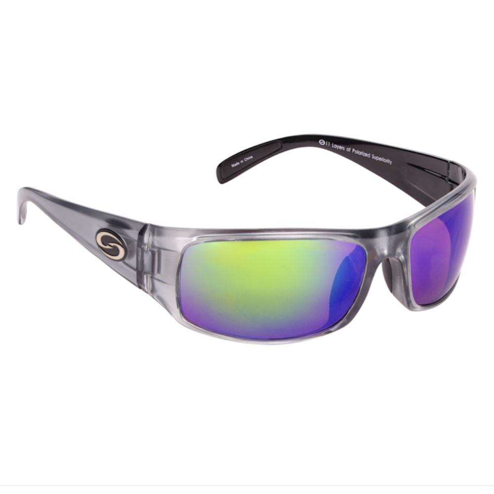 S11 Okeechobee - Clear Gray/Black 2-Tone Frame - Green Mirror Lens