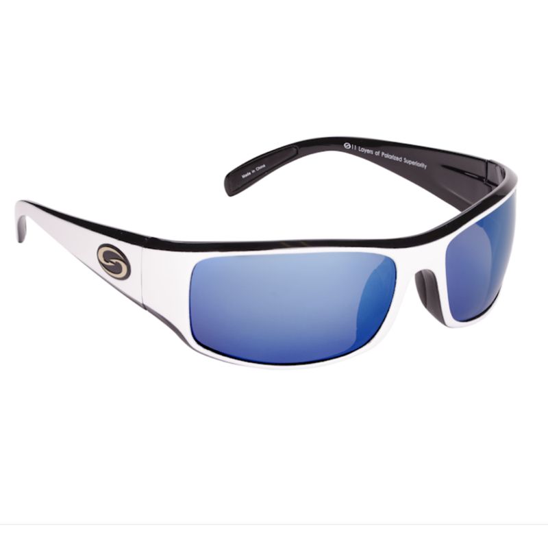 S11 Okeechobee - White/Black 2-Tone Frame - Blue Mirror Lens