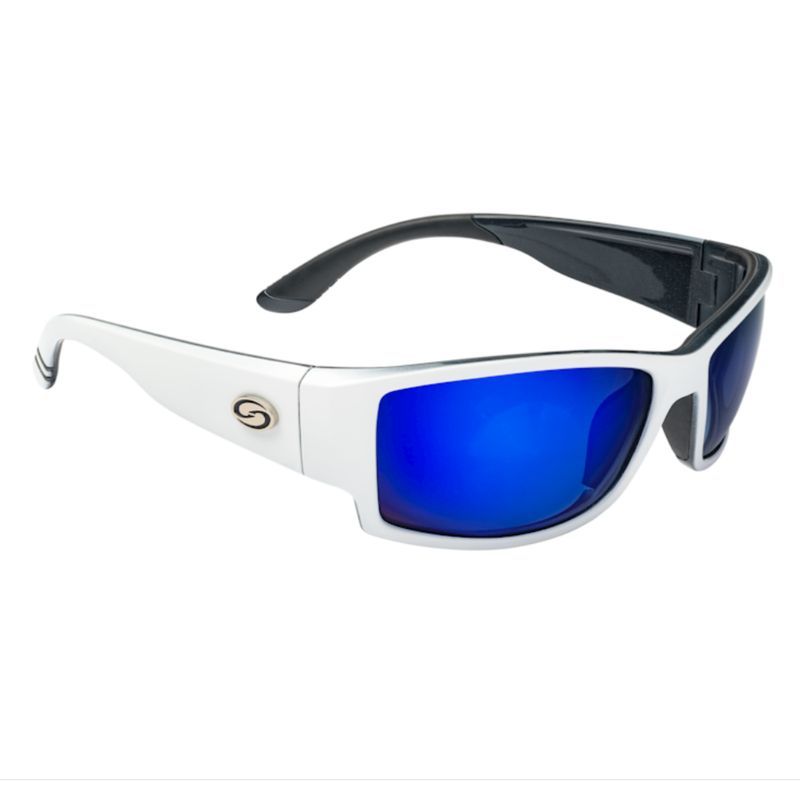 SK Plus Ouachita - White/Black 2-Tone Frame - Blue Mirror Lens