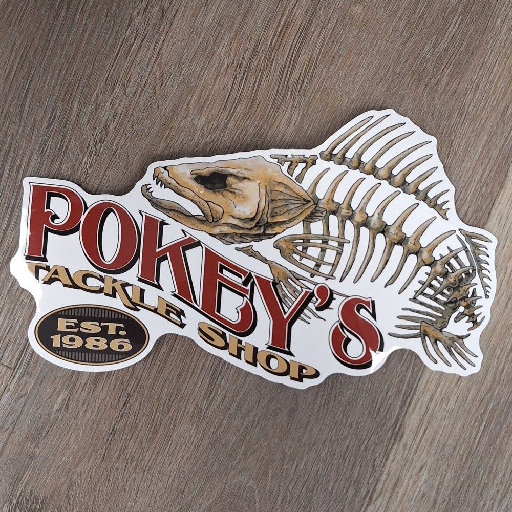 Pokey's Walleye Skeleton Sticker 9.5"