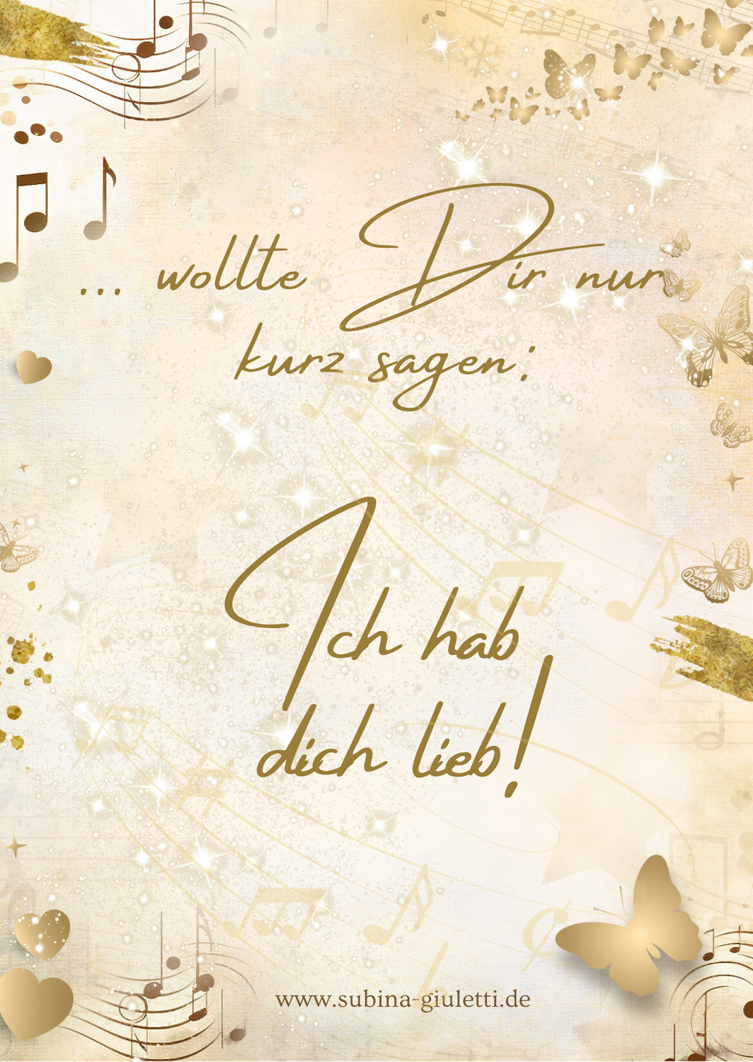 Postkarte  einzeln &quot;Ich hab dich lieb!&quot;