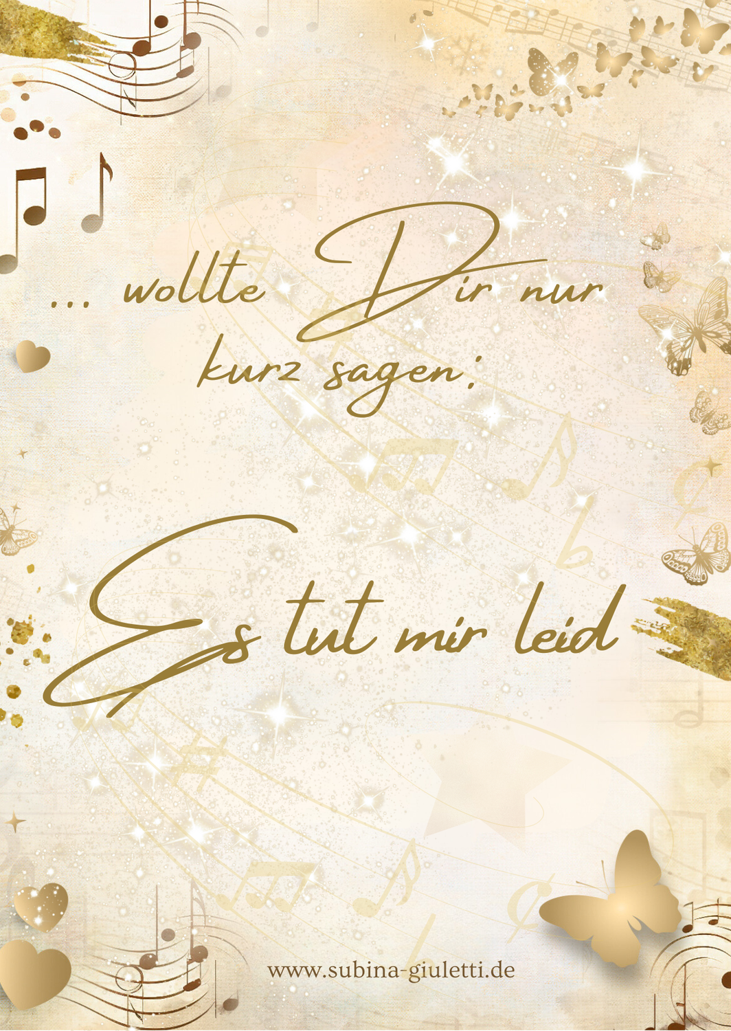 Postkarte  einzeln &quot;Es tut mir leid&quot;
