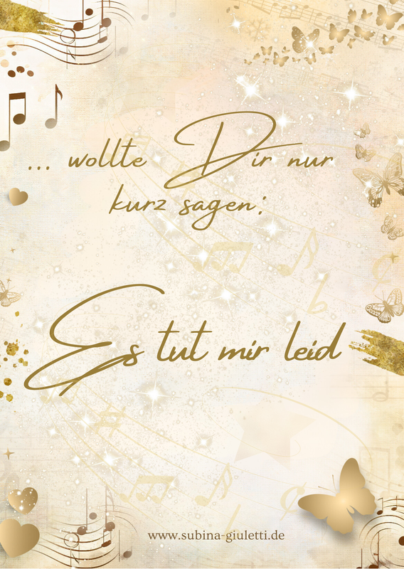 Postkarte  einzeln &quot;Es tut mir leid&quot;