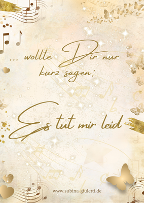 Postkarte  einzeln &quot;Es tut mir leid&quot;