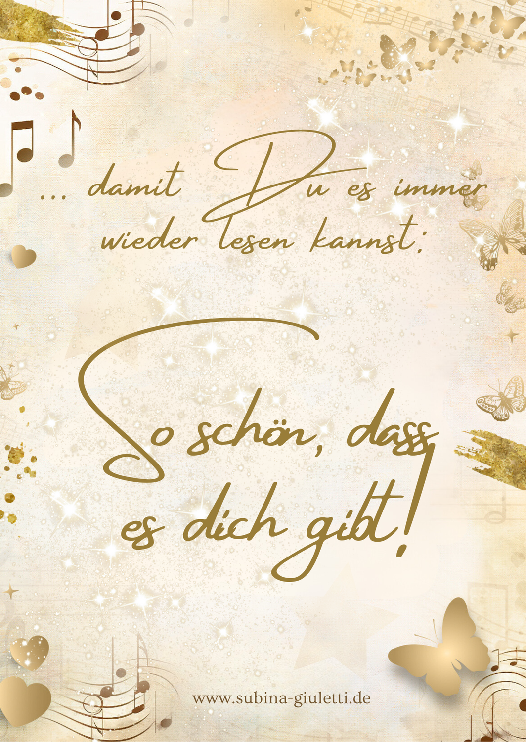 Postkarte  einzeln &quot;So schön, dass es dich gibt!