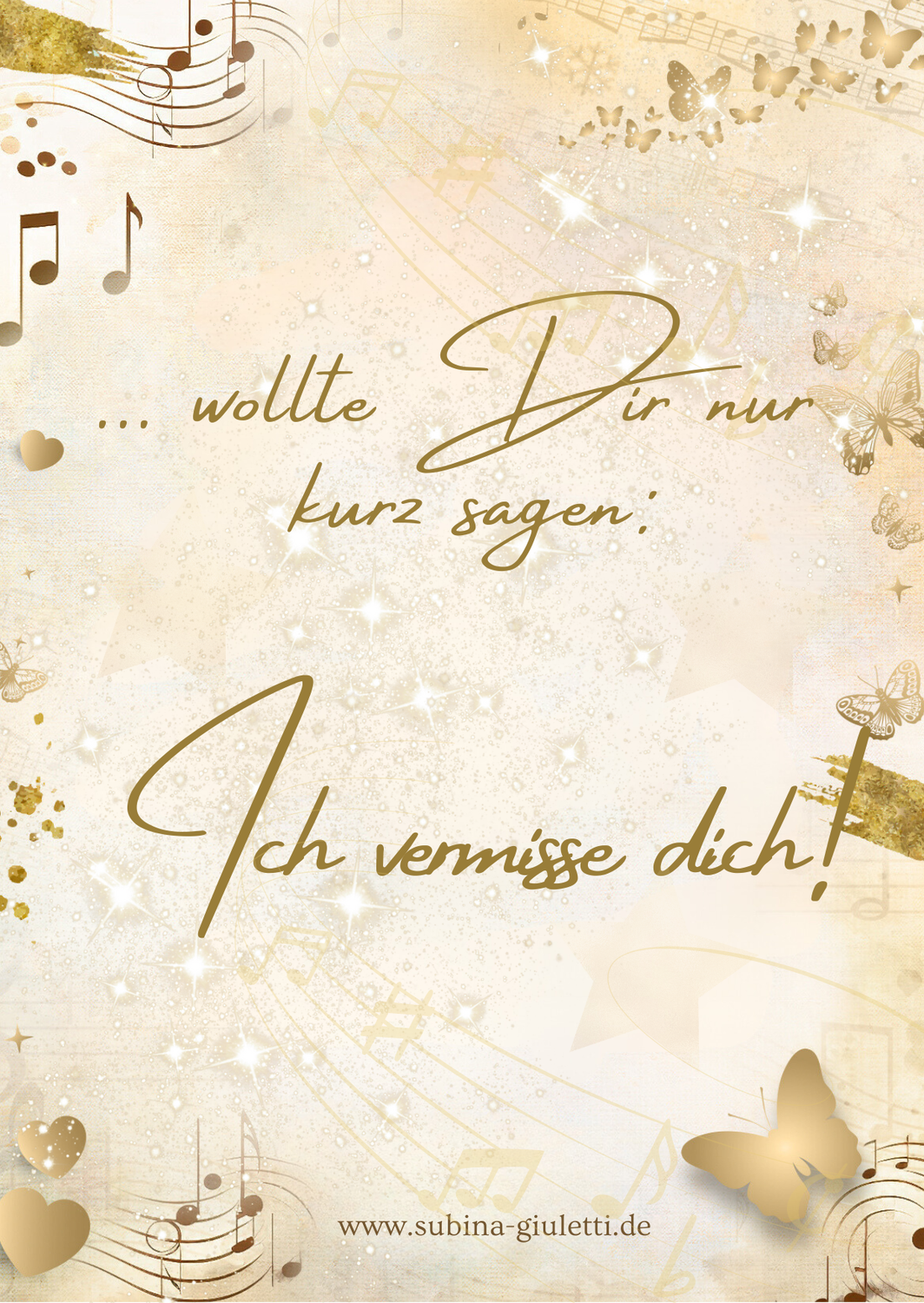 Postkarte  einzeln &quot;Ich vermisse dich&quot;