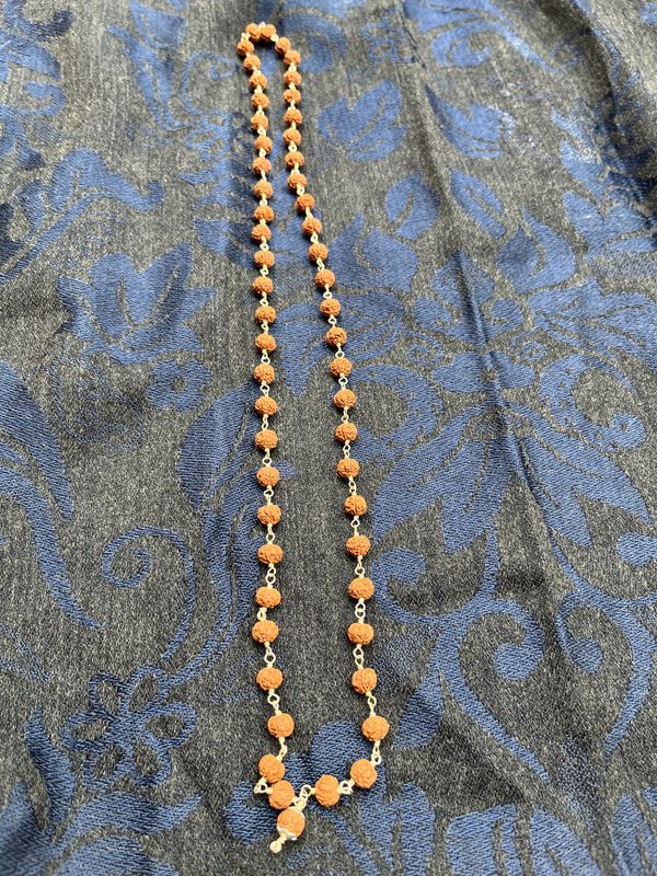 Japa Mala aus Rudrakshaperlen, einfach, 54 Perlen