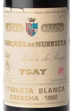 Marqués Murrieta etiqueta blanca Reserva 1982 Vino de Colección