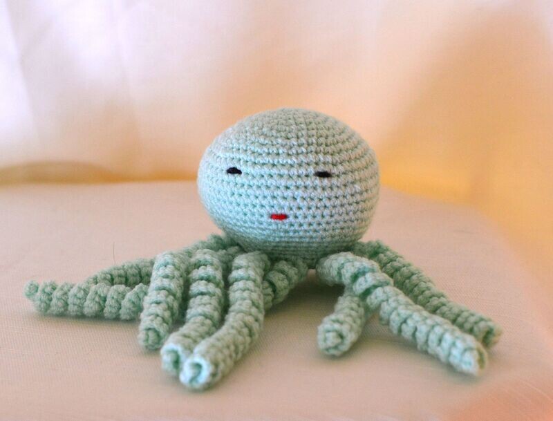 Apple-colored baby octopus   handmade