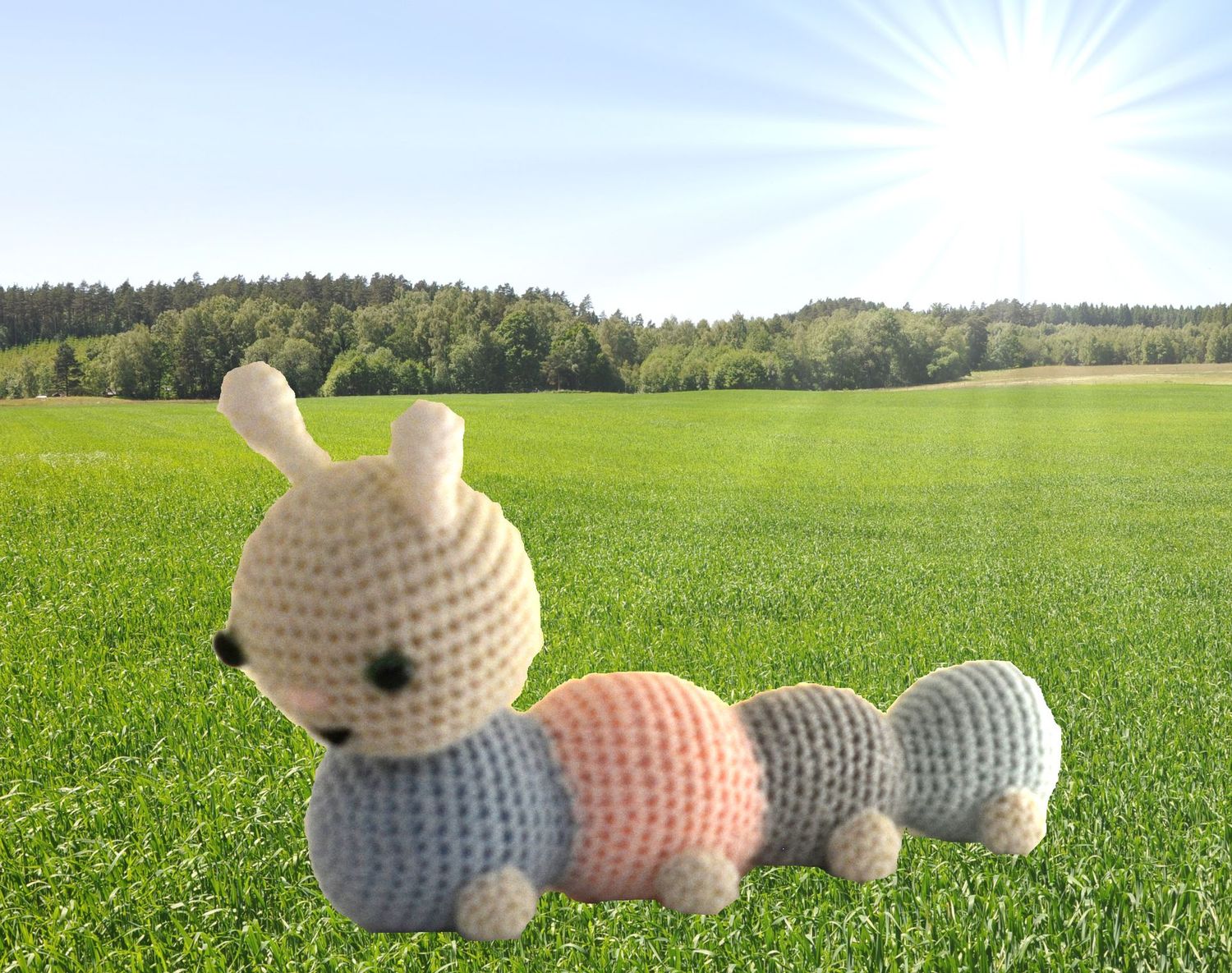 Gusanito ojitos de seguridad hecho a mano a crochet