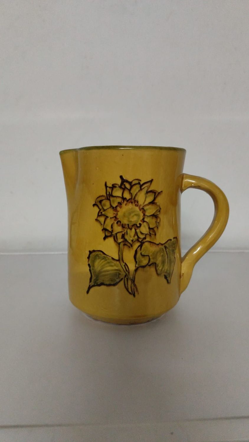 Straight jug sunflower 1l. handmade