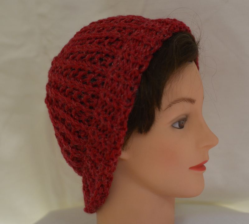 Gorro color teja hecho a mano