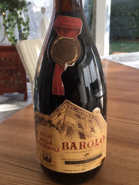 Barolo Pico de la Mirandola 1967 Vino de colección