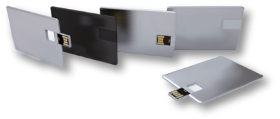 Clés USB carte de crédit, blanches