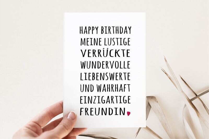 Karte Happy Birthday Freundin