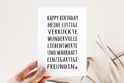 Karte Happy Birthday Freundin
