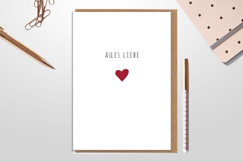 Karte "Alles Liebe"