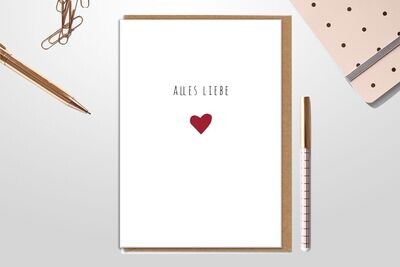 Karte "Alles Liebe"