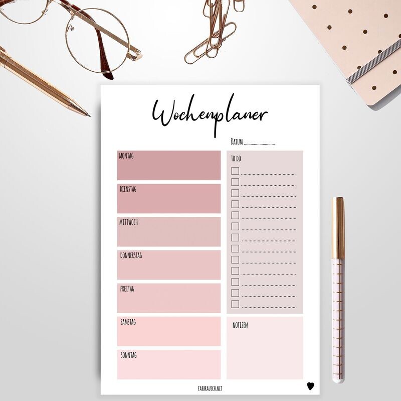 Wochenplaner | Notizblock DIN A5