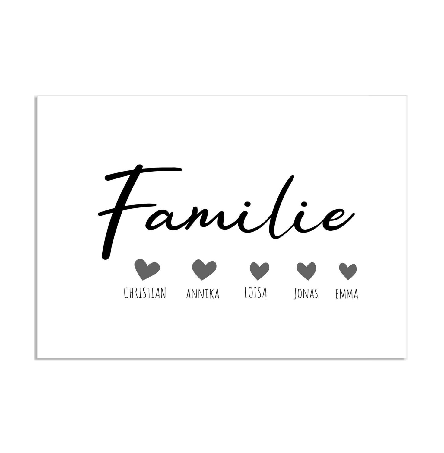 Personalisierbares Bild "Familie" mit Namen