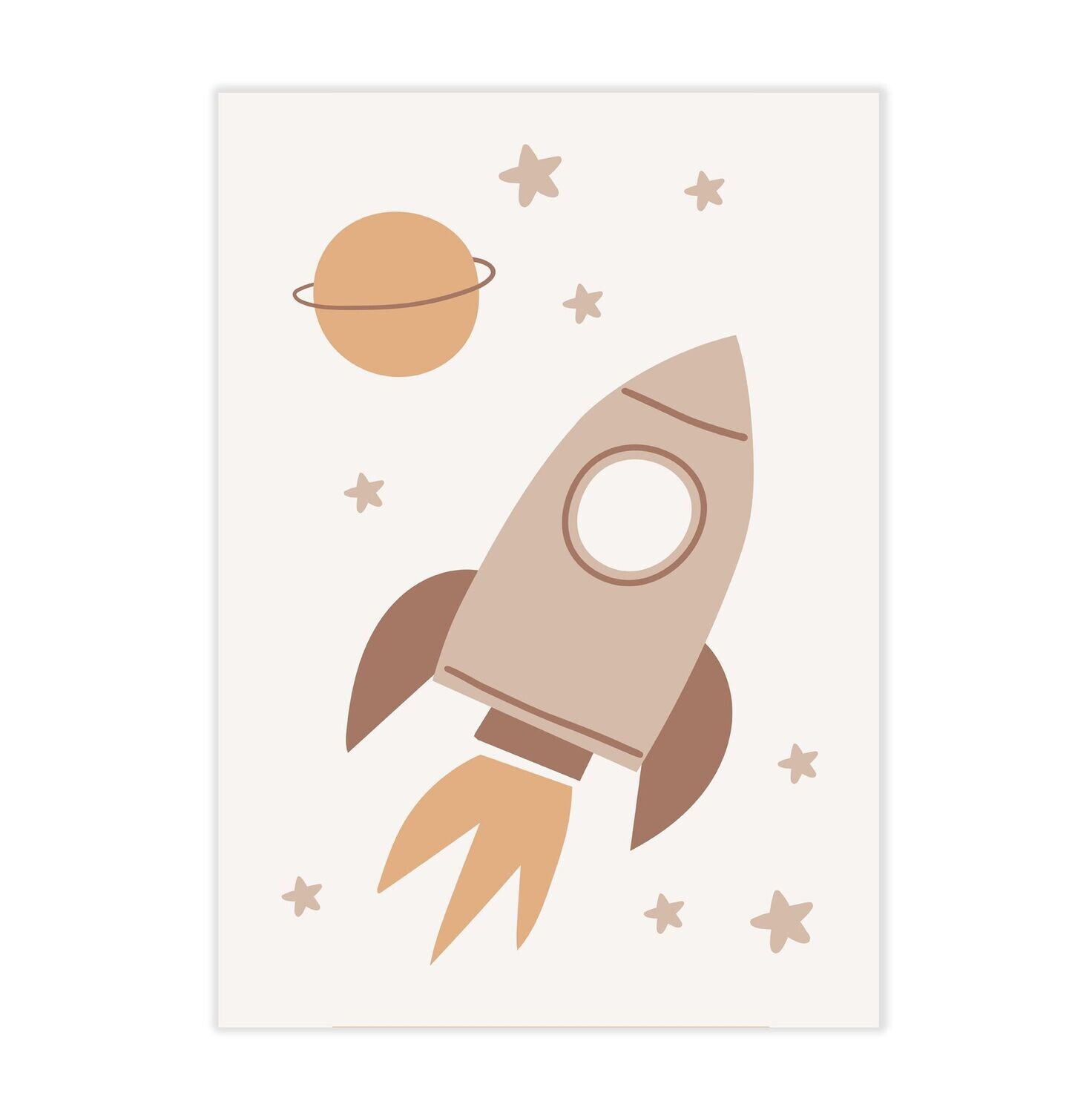 Poster für's Kinderzimmer mit Rakete