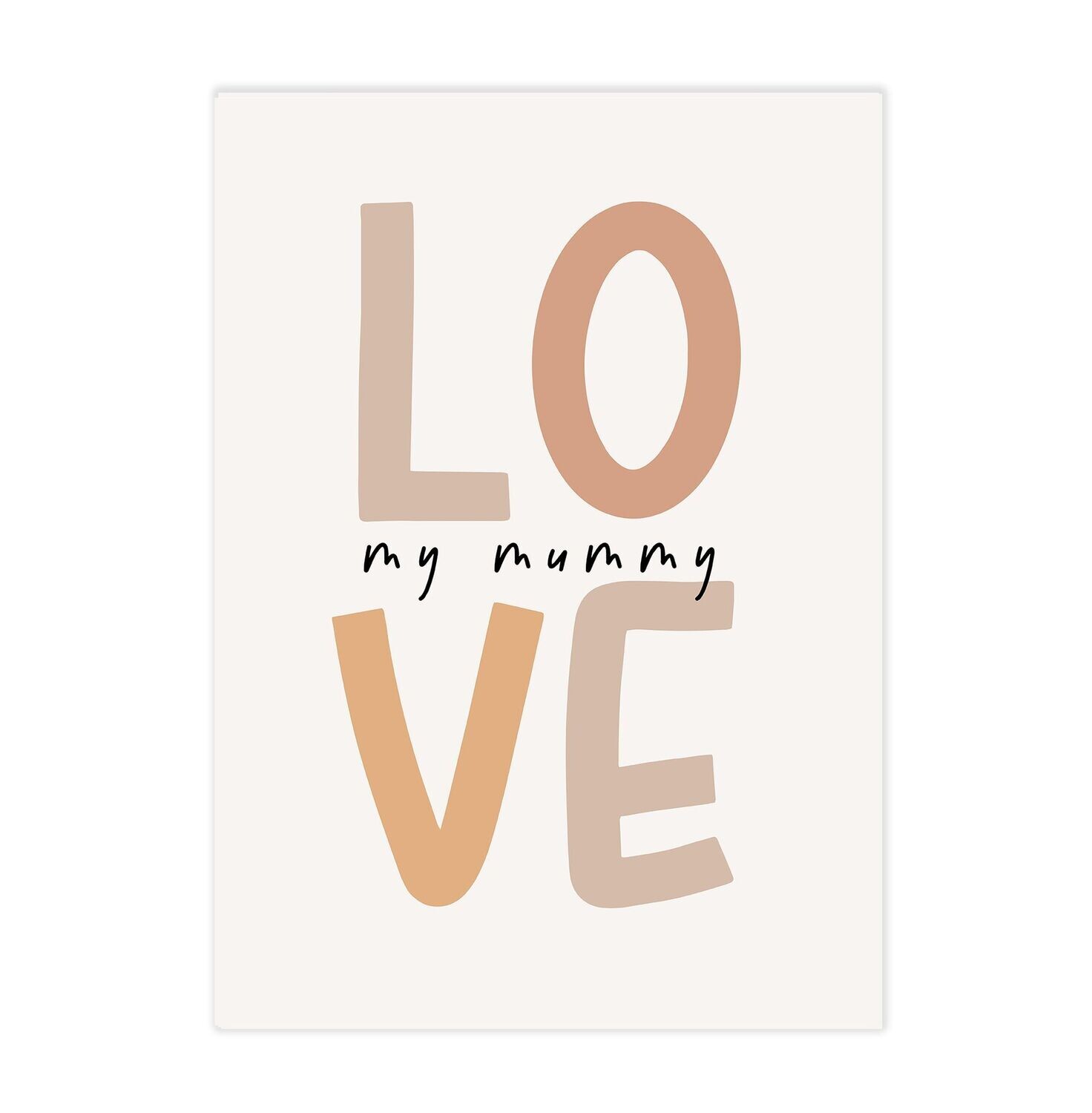 Poster für's Kinderzimmer mit Spruch "Love my mommy"