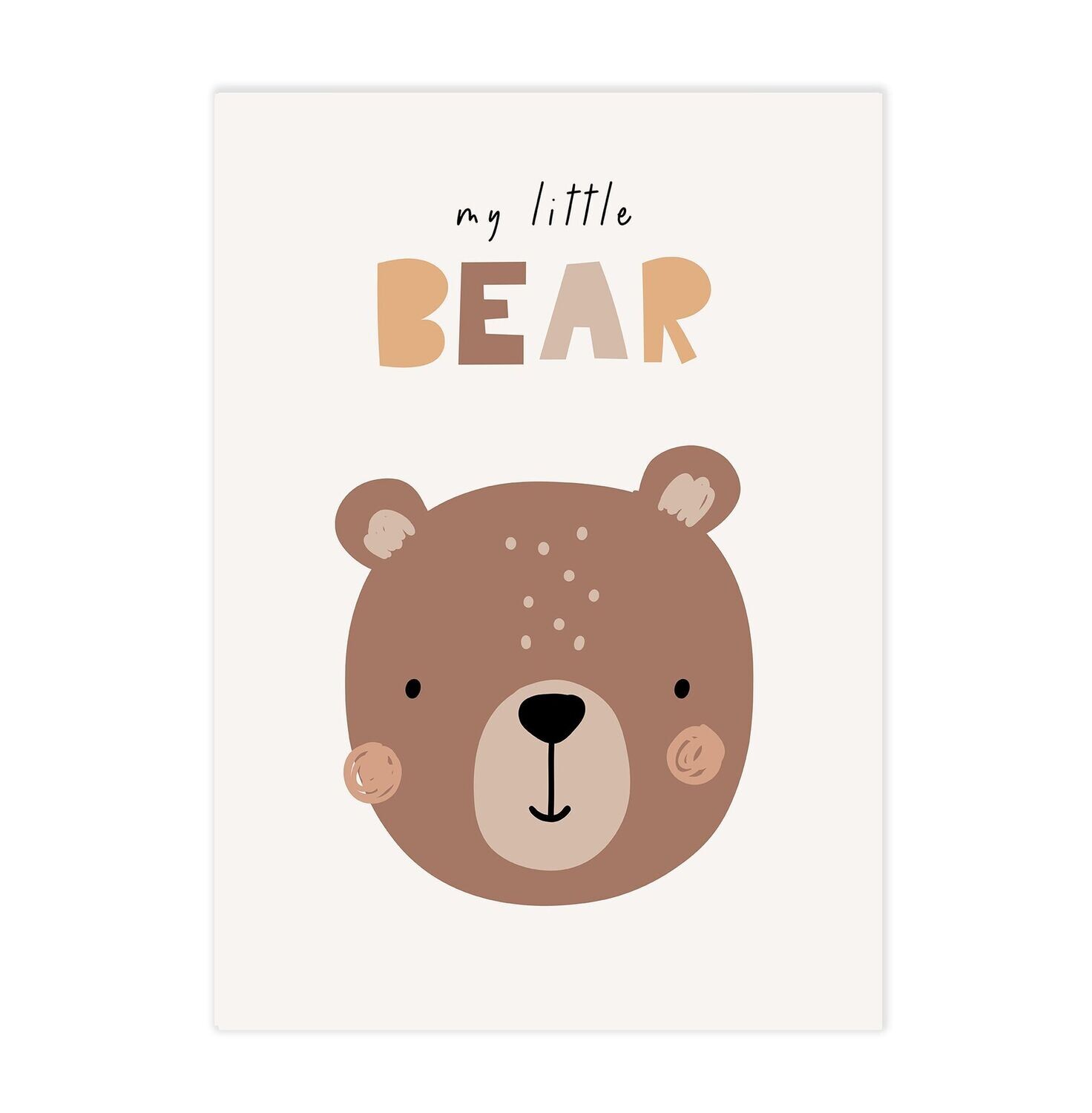 Poster für's Kinderzimmer mit gezeichnetem Bär 