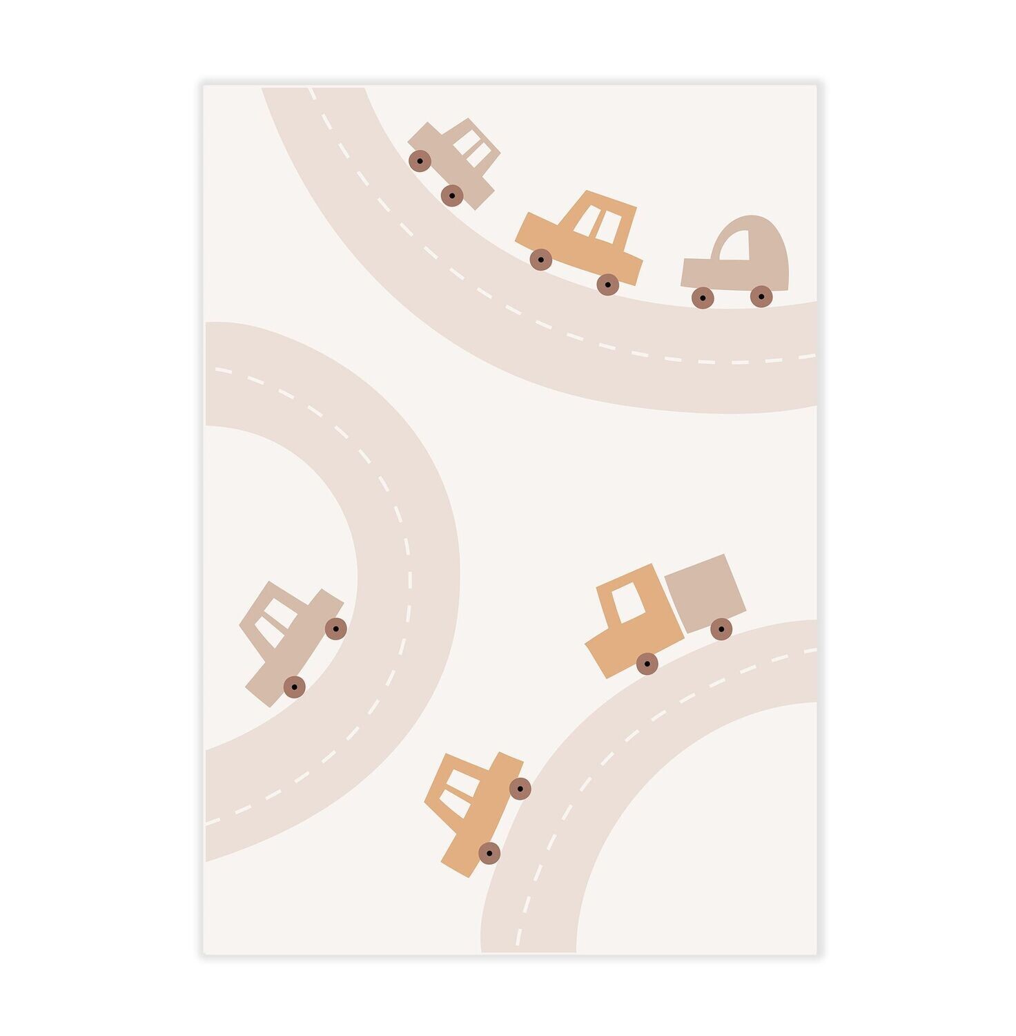 Poster für das Kinderzimmer mit gezeichneten Autos