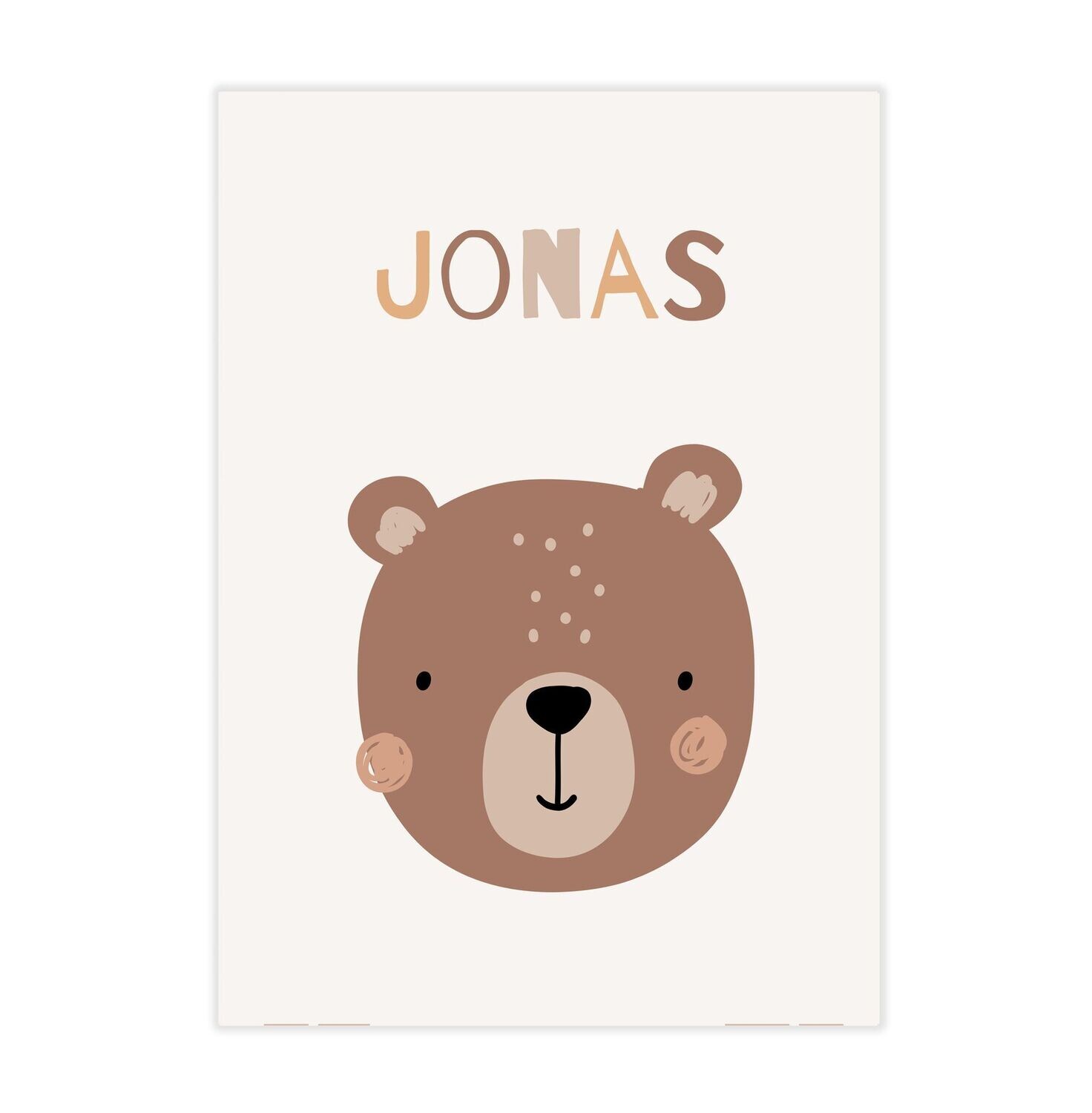 Personalisierbares Poster für das Kinderzimmer mit Bär und Name