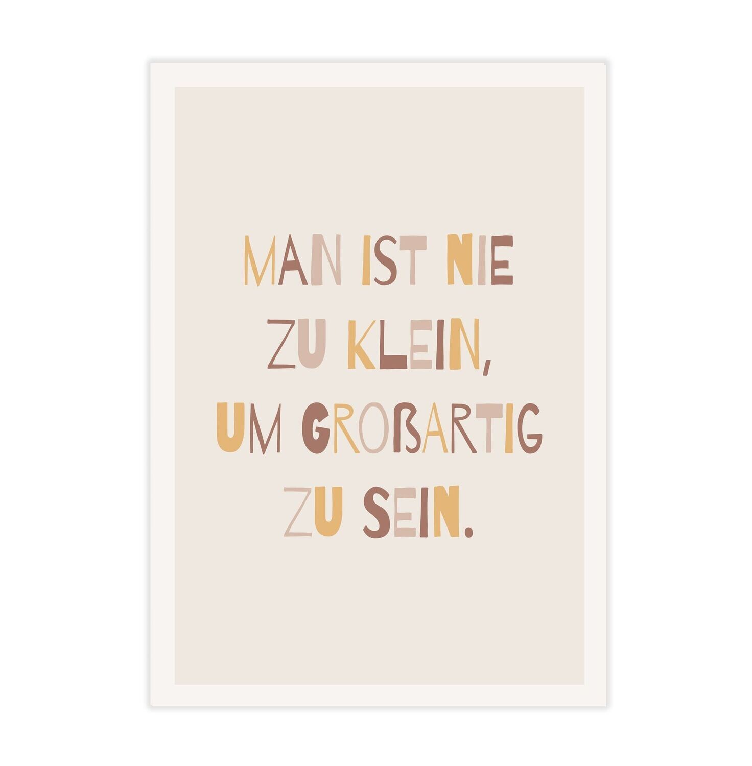 Poster für das Kinderzimmer "Man ist nie zu klein, um großartig zu sein"

