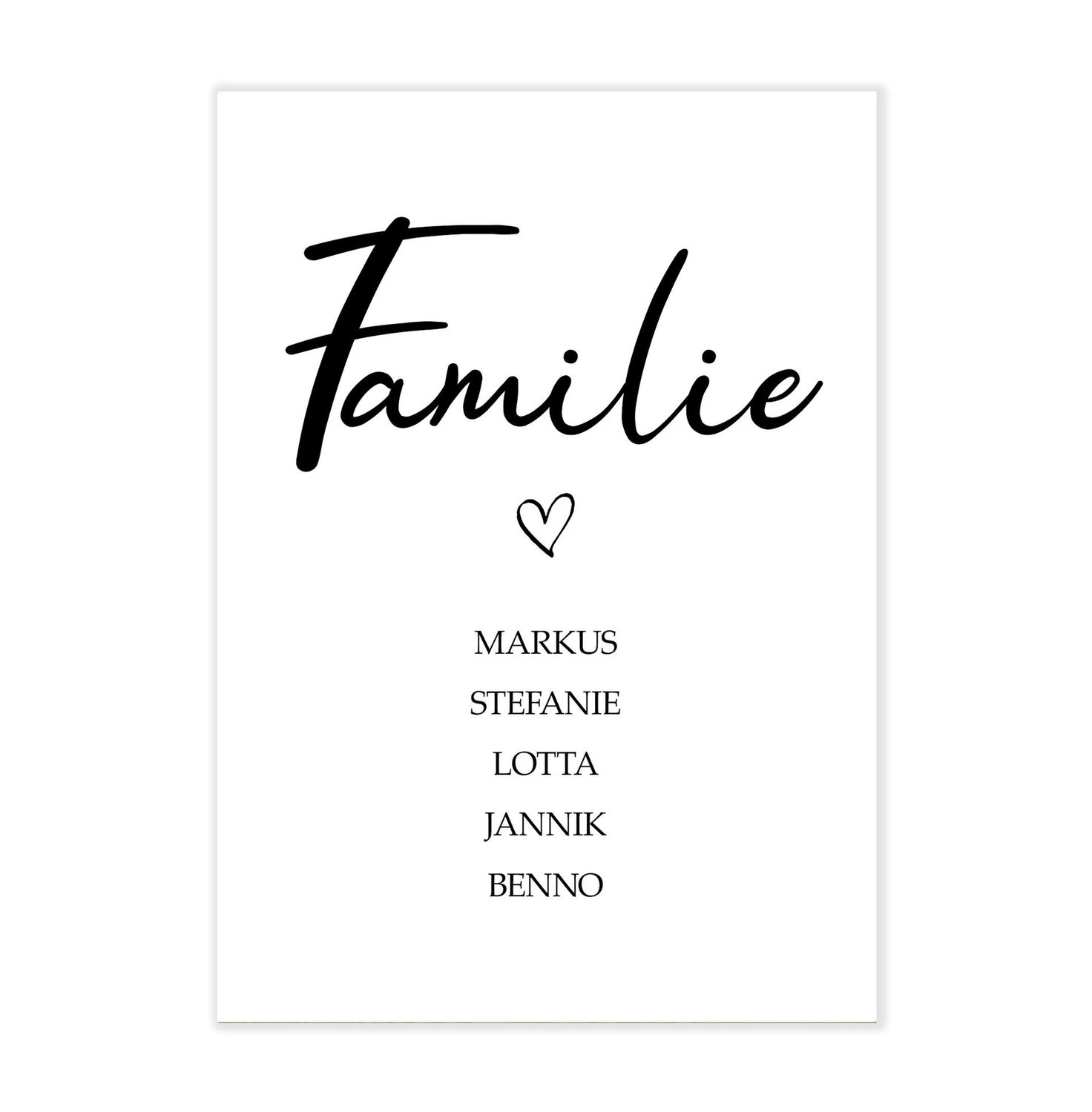 Personalisierbares Bild "Familie" mit Namen