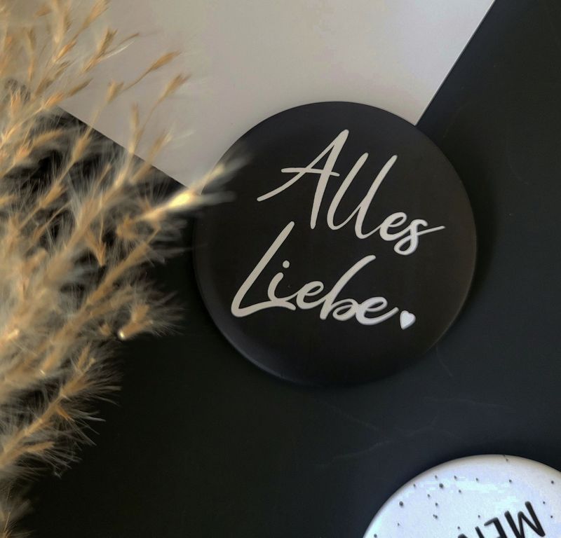 Großer Magnet für Pinnwand oder Kühlschrank mit Spruch "Alles Liebe"