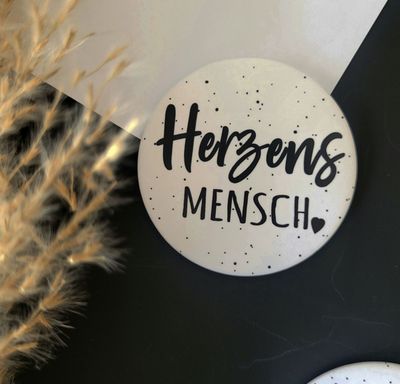 Großer Magnet für Pinnwand oder Kühlschrank mit Spruch Großer Magnet für Pinnwand oder Kühlschrank mit Spruch "Herzensmensch"