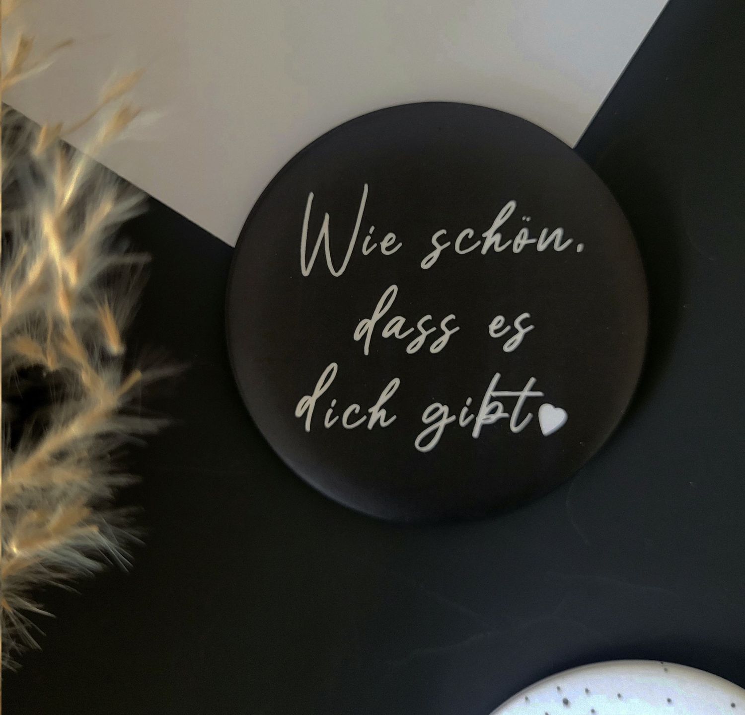 Großer Magnet für Pinnwand oder Kühlschrank mit Spruch "Wie schön, dass es dich gibt"