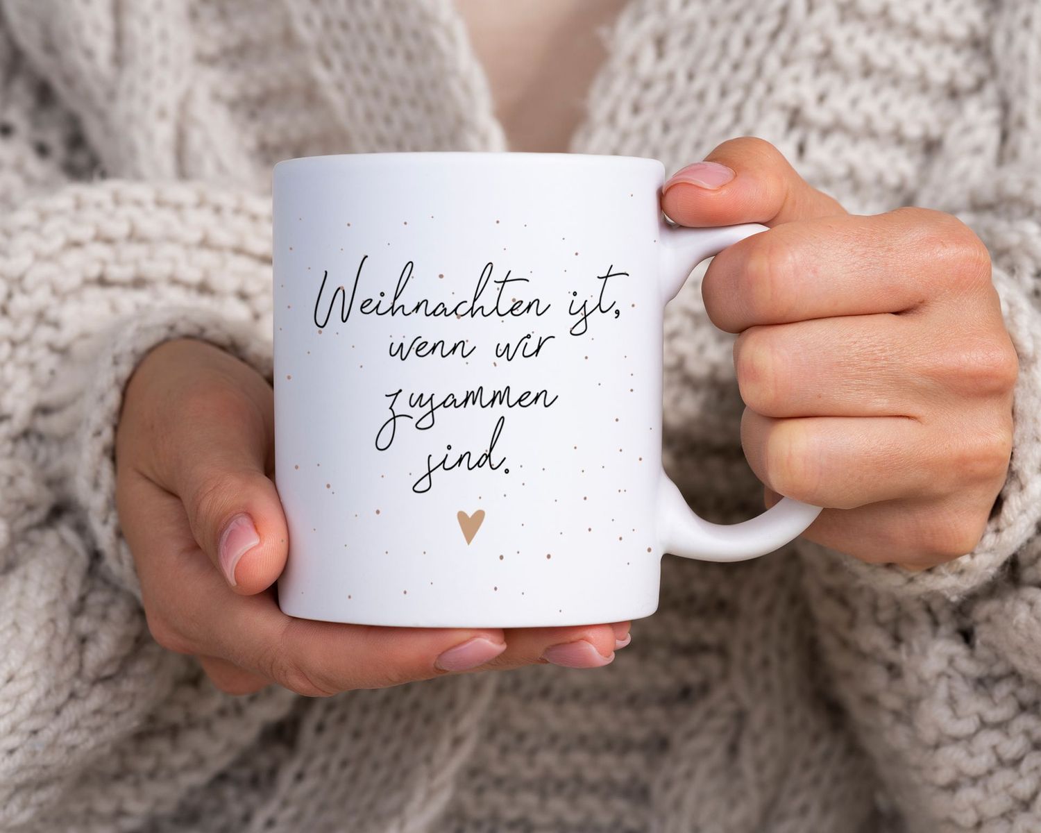 Personalisierbare Tasse "Weihnachten ist, wenn wir zusammen sind"