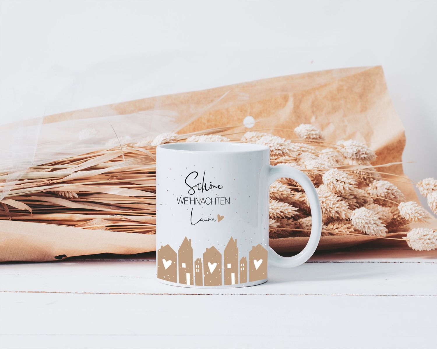 Tasse "Schöne Weihnachten" mit Wunschname