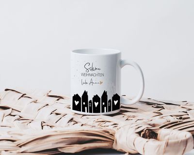 Tasse Tasse "Schöne Weihnachten" mit Wunschname