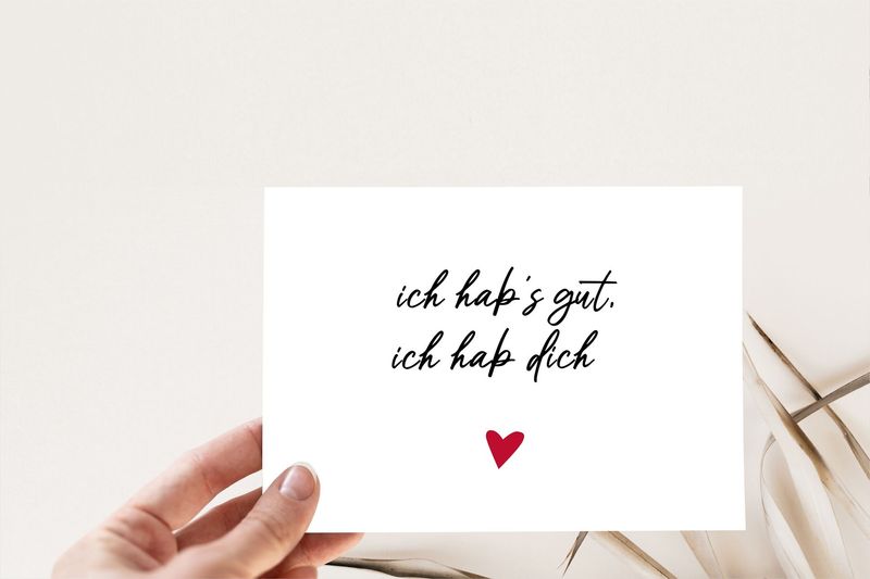 Karte Karte "ich hab's gut, ich hab dich" mit Umschlag