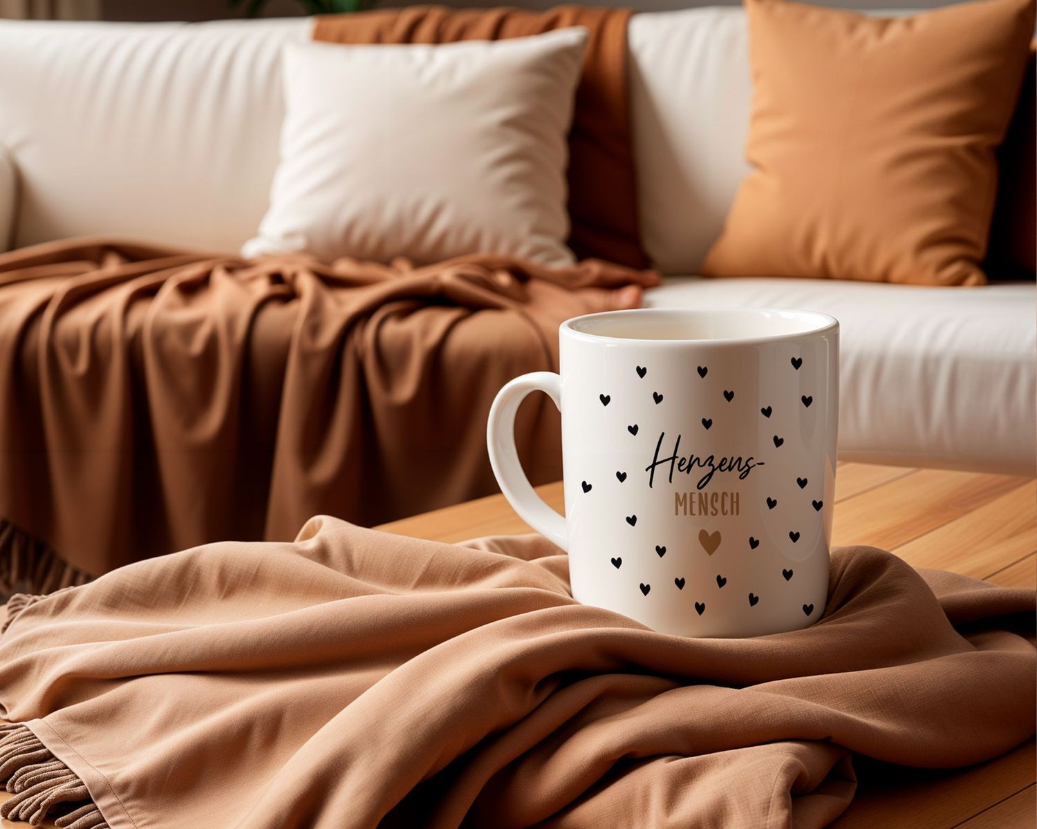 Handgefertigte Tasse Herzensmensch mit Wunschname