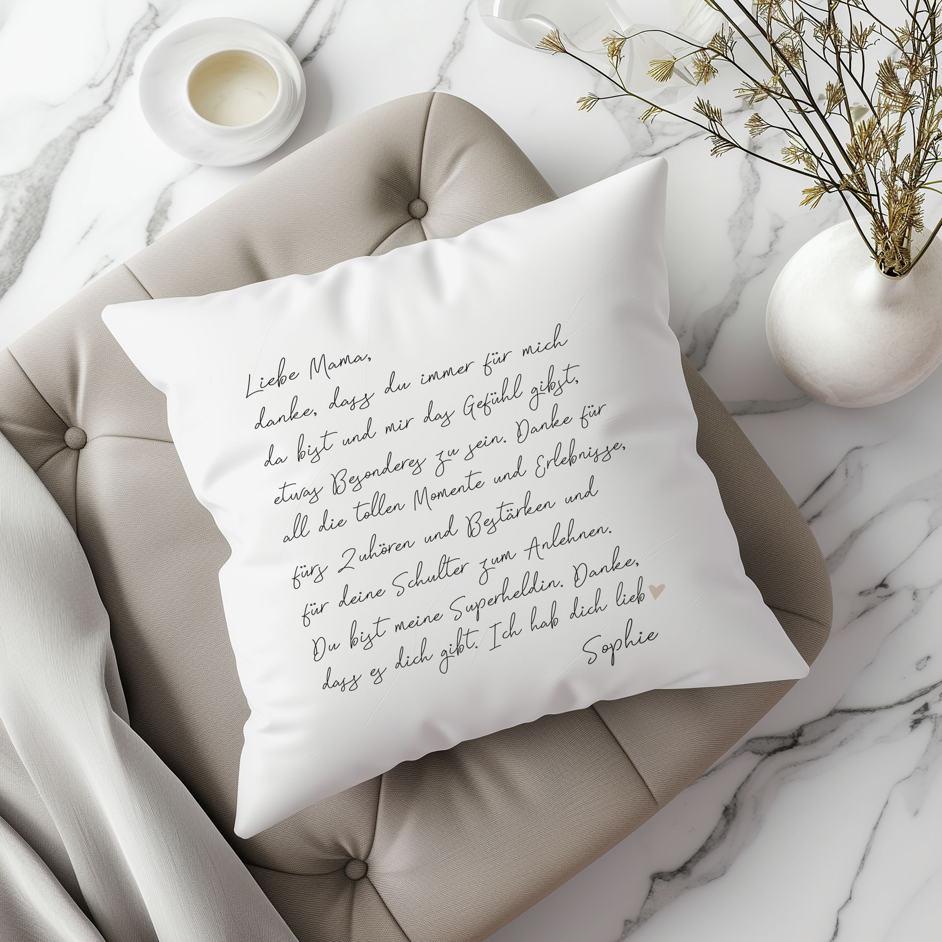Kissen für Mama mit Wunschname personalisierbar