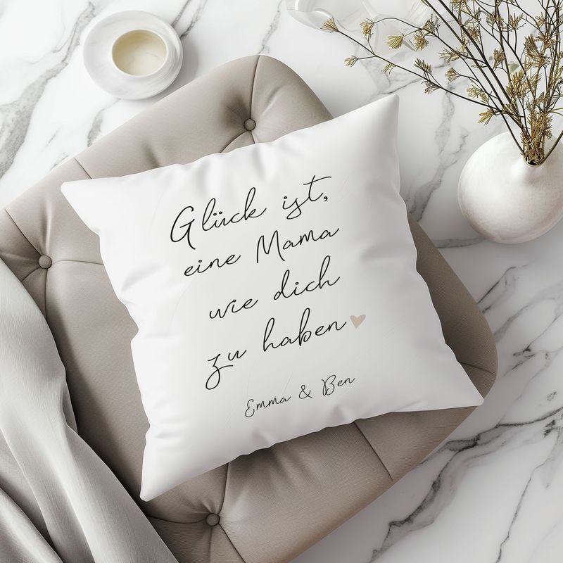 Personalisierbares Kissen Personalisierbares Kissen "Glück ist, eine Mama wie dich zu haben"