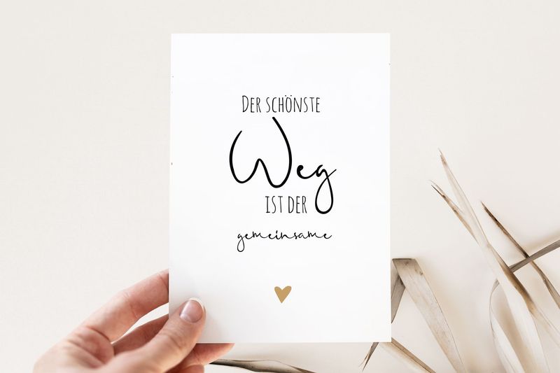 Karte zur Hochzeit Karte zur Hochzeit "Der schönste Weg ist der gemeinsame"