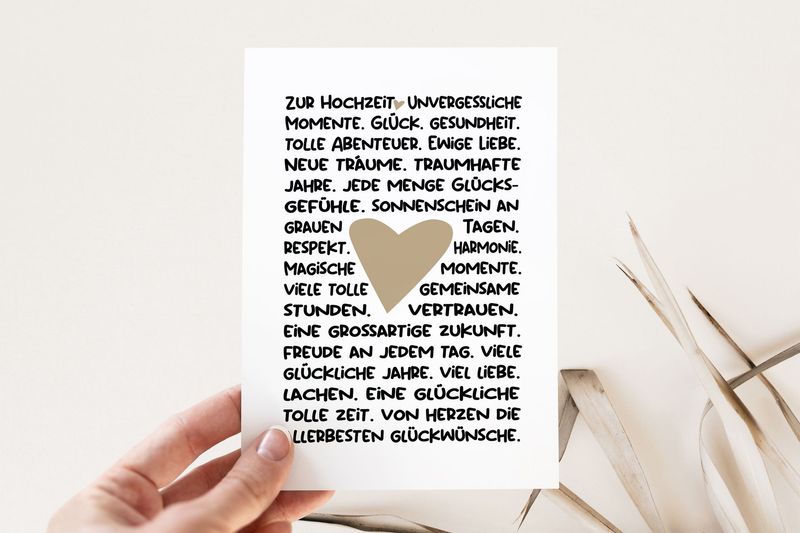Karte zur Hochzeit