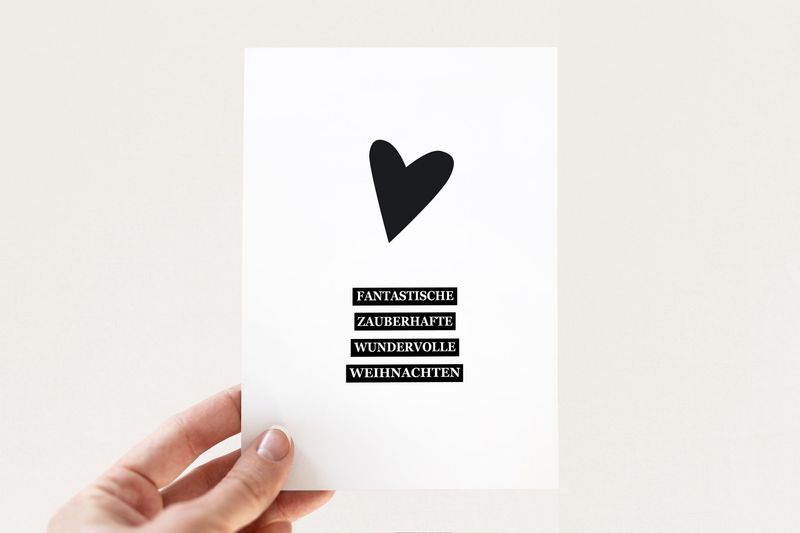 Moderne Weihnachtskarte mit Umschlag