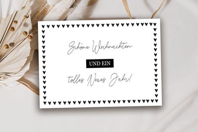 Moderne Grußkarte zu Weihnachten mit Umschlag Moderne Grußkarte zu Weihnachten mit Umschlag